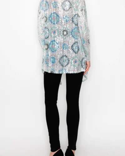 Crochet Print Sequin Jacket